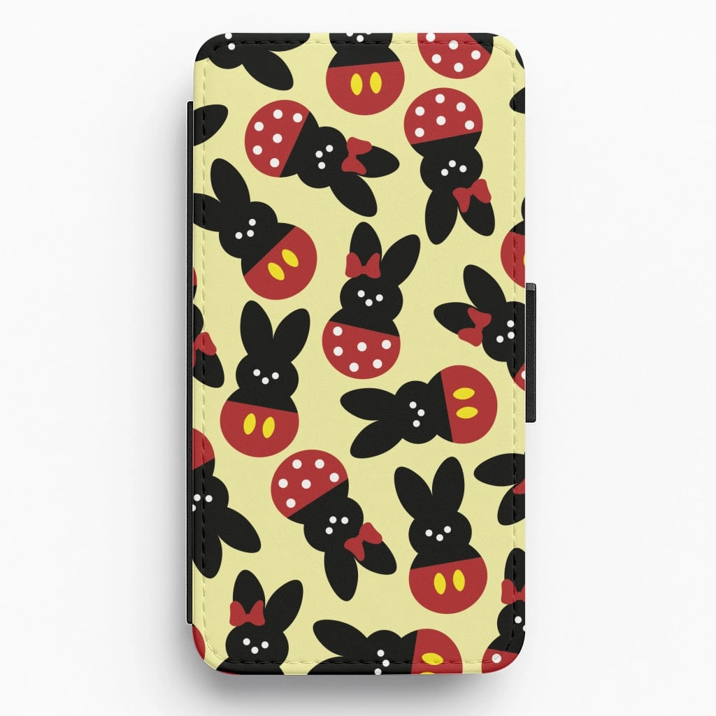 Comfort Shield Texture Mouse Peeps Pattern Flip / Wallet Phone Case