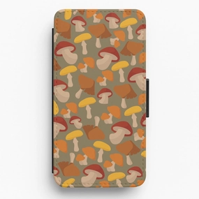 Ergonomic grip Mushroom Pattern - Autumn  Flip / Wallet Phone Case