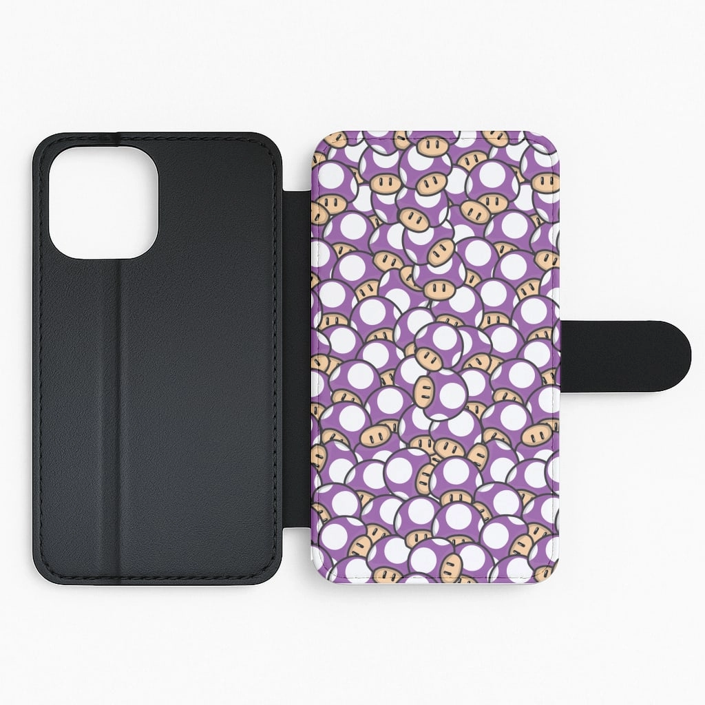 Elegant Surface Mushroom Pattern - Purple Flip / Wallet Phone Case
