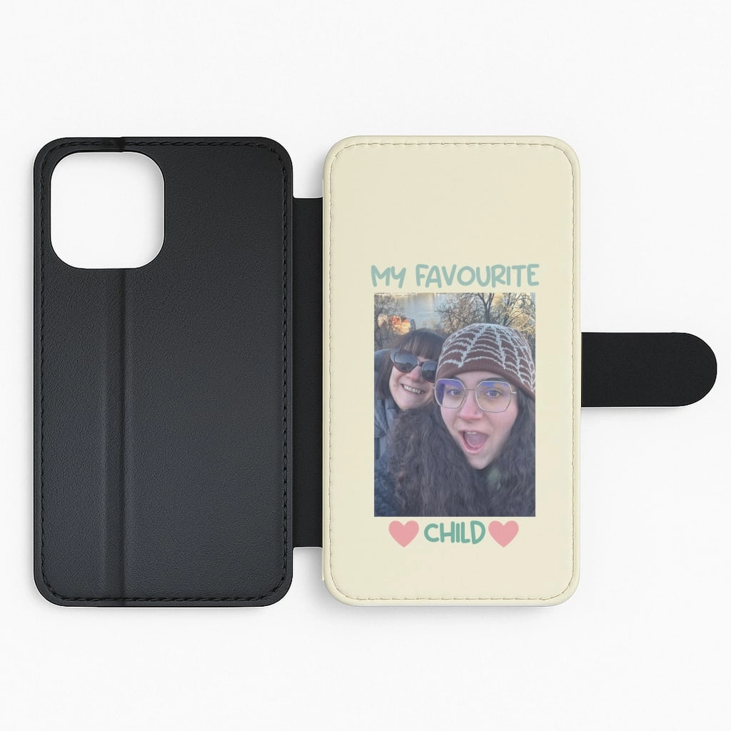 My Favourite Child - Personalised Mother's Day Flip / Wallet Phone Case Clear Design Handcrafted Design