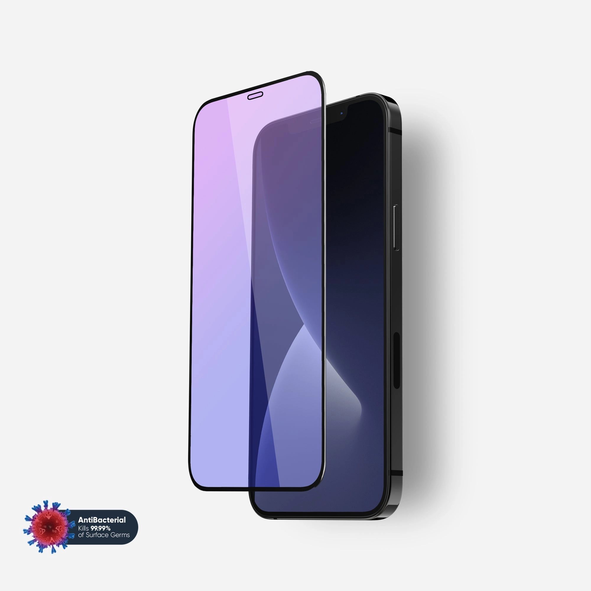 NanoArmour Anti-Blue light Screen Protector for iPhone 12 mini Antimicrobial Edge-to-Edge Screen Protector Max Plus Touch Responsive Shield