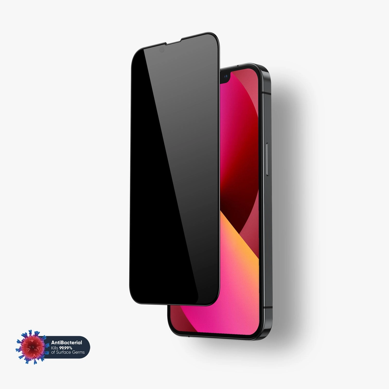 Crystal Guard Ultra Scratch Resistant NanoArmour for iPhone 13 mini Privacy Screen Protector Antimicrobial Edge-to-Edge