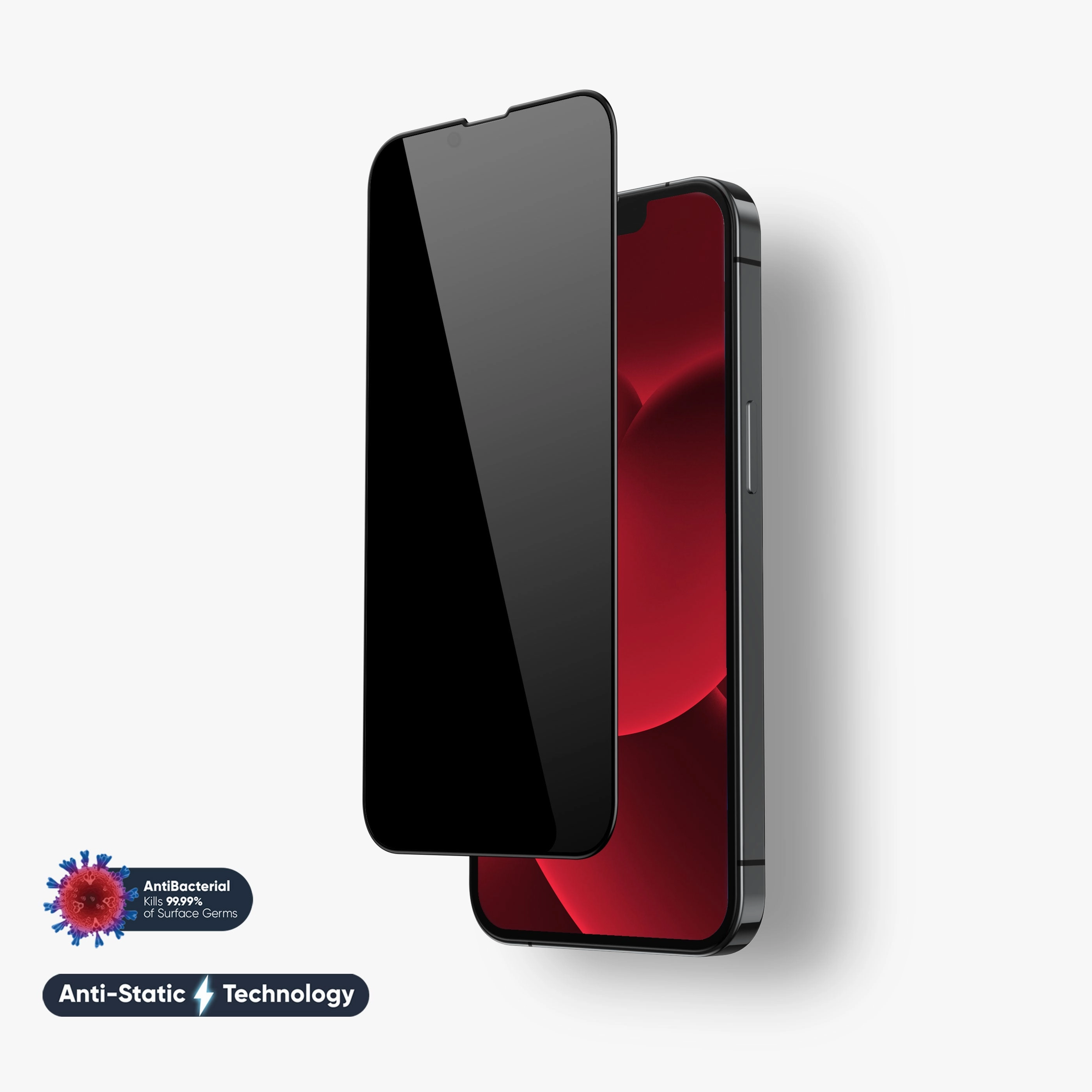 NanoArmour for iPhone 14 Privacy Screen Protector Antimicrobial Anti-Dust Edge-to-Edge Shock Absorption Layer Screen Protector Coating