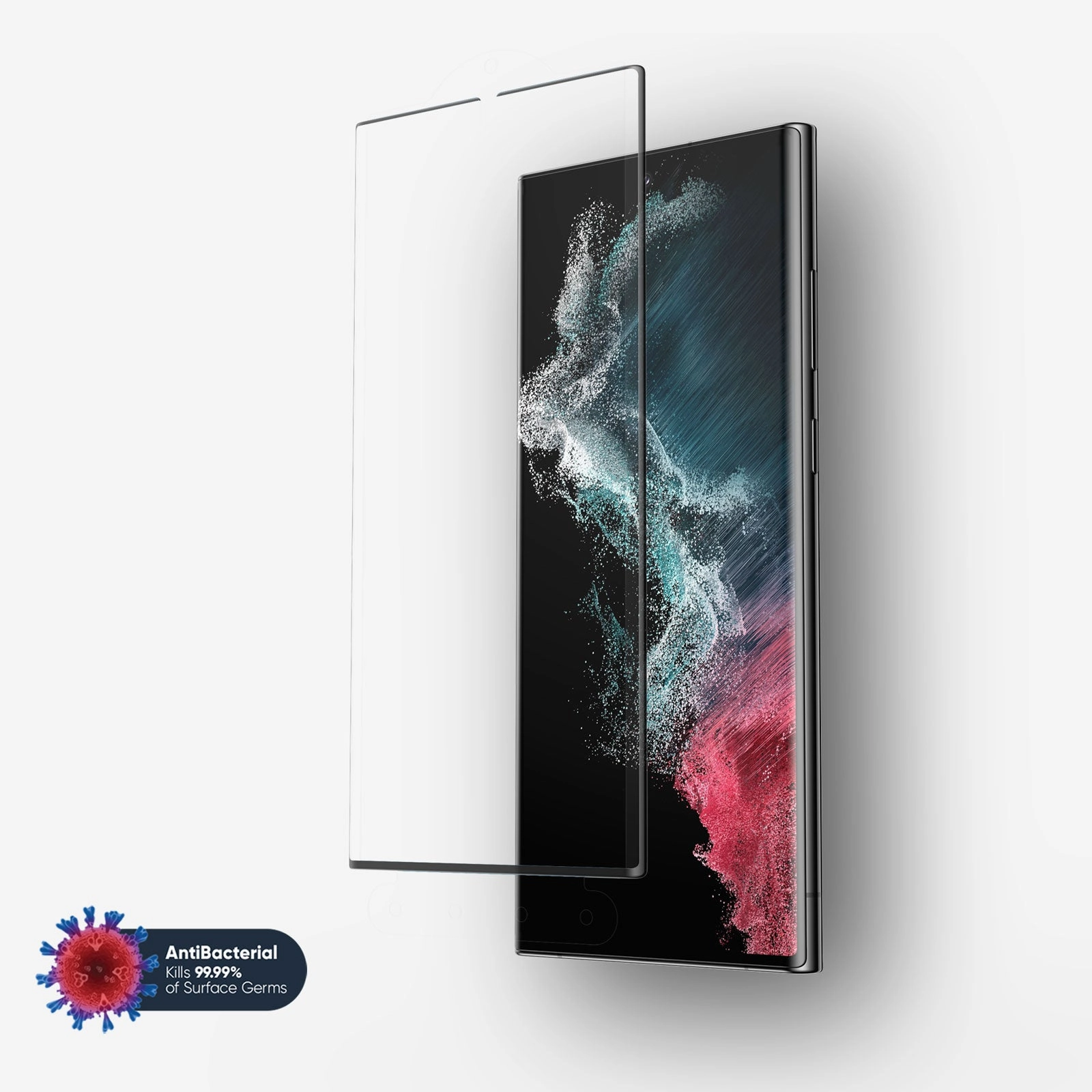 public transport privacy screen NanoArmour for Samsung Galaxy S22 Ultra Screen Protector Anti-Microbial | Hybrid Tech