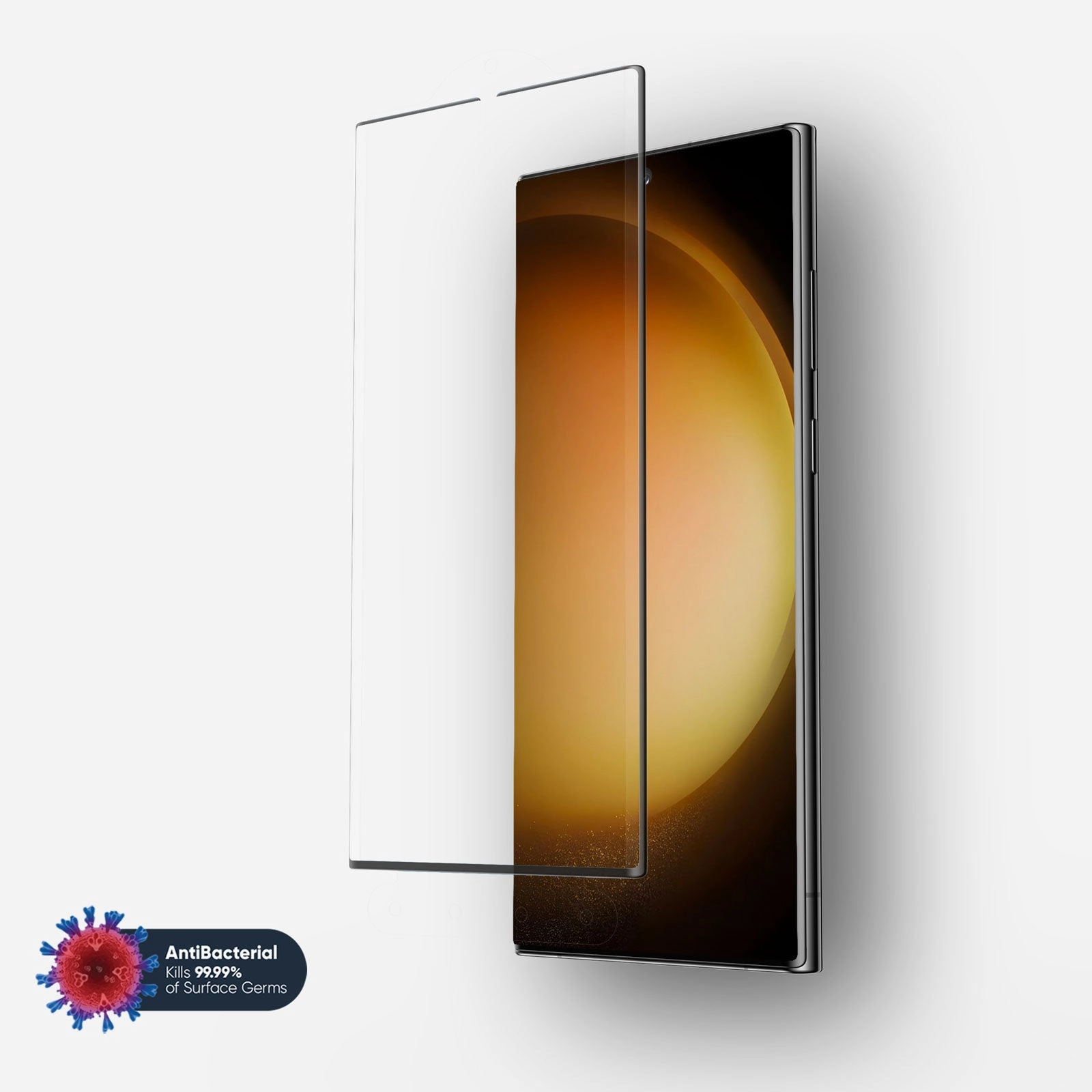 NanoArmour for Samsung Galaxy S23 Ultra Hybrid Screen Protector Anti Microbial Shock Resistant Film Touch Accuracy Film