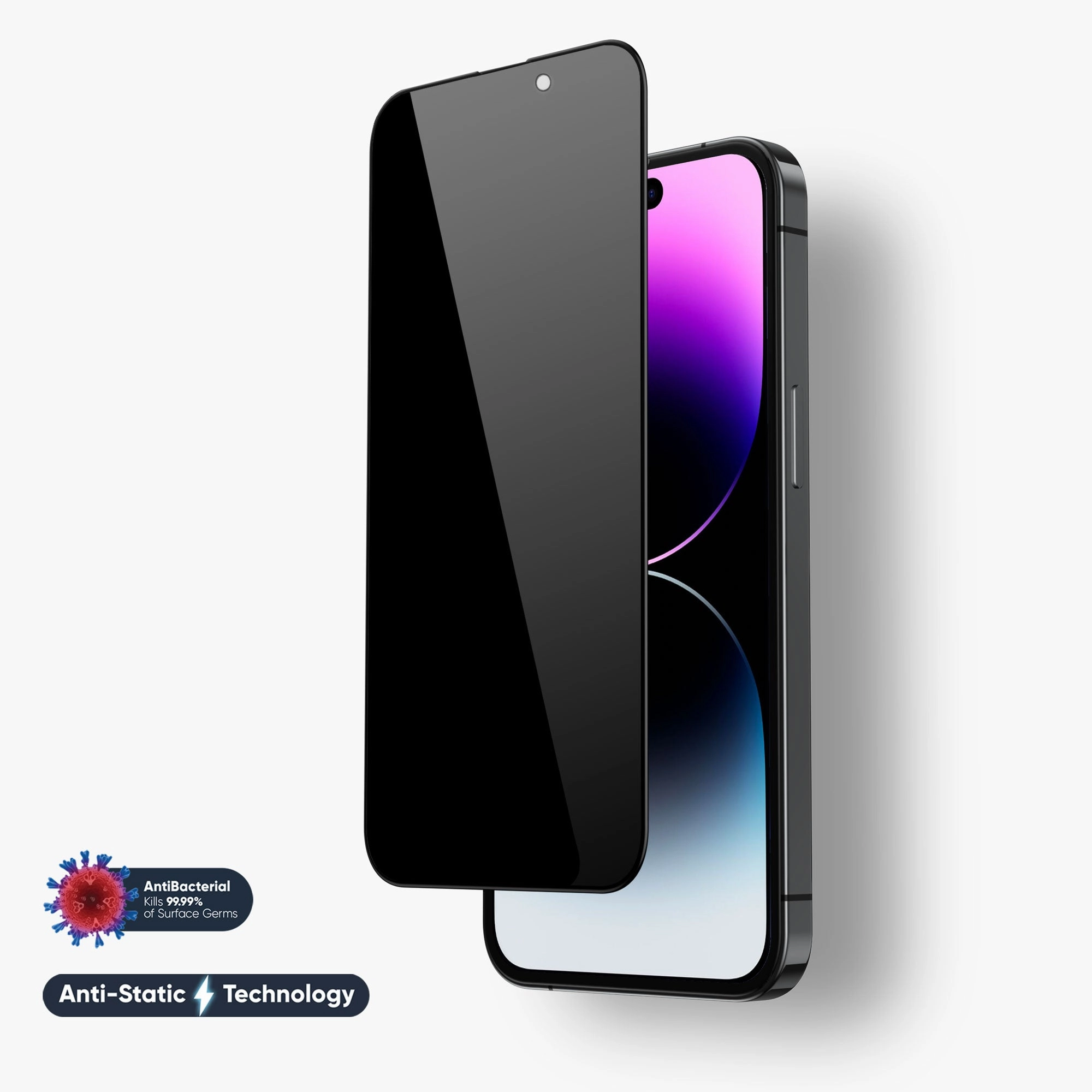 NanoArmour Privacy Screen for iPhone 14 Pro Max Antimicrobial Anti-Dust Edge-to-Edge HD Protection Guard Screen Armor Ultra Plus