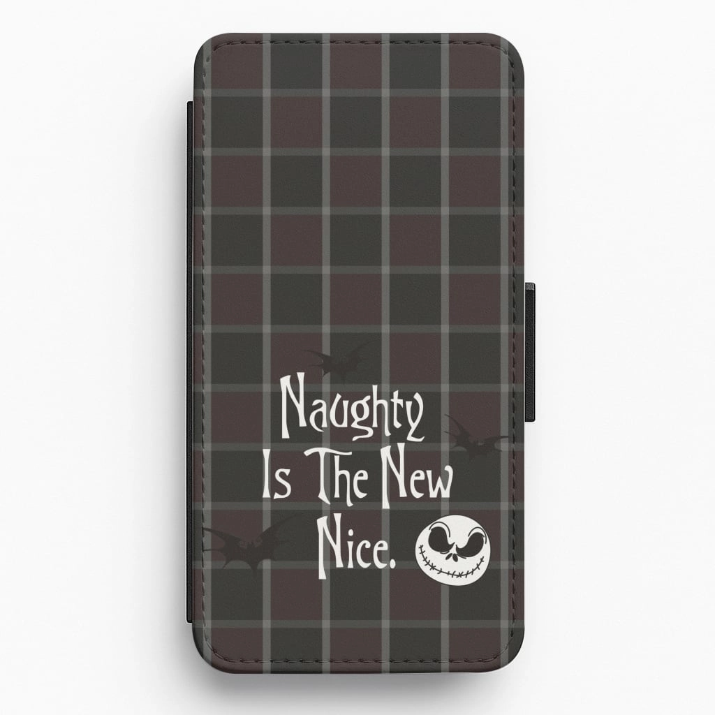 Naughty Is The New Nice Flip / Wallet Phone Case Glossy Finish Look Dust proof