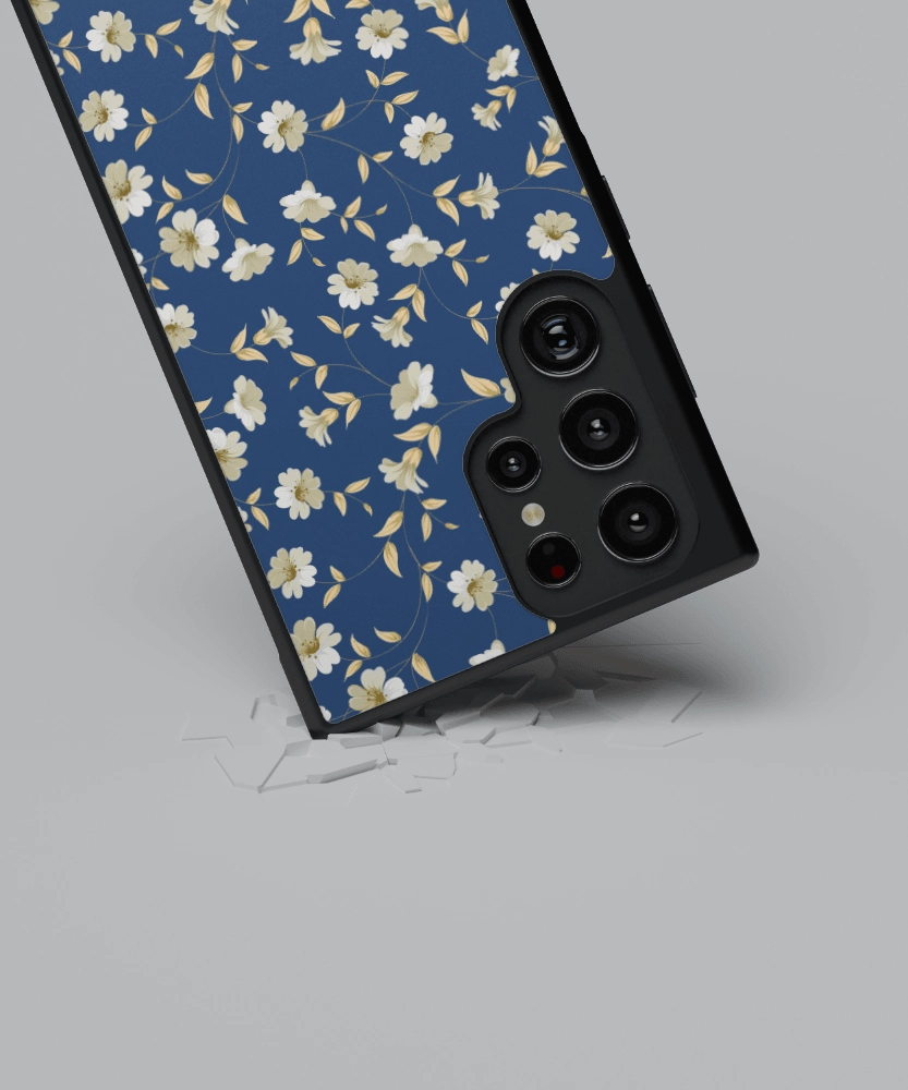 Navy Bloom Elegant Texture Durable Detail