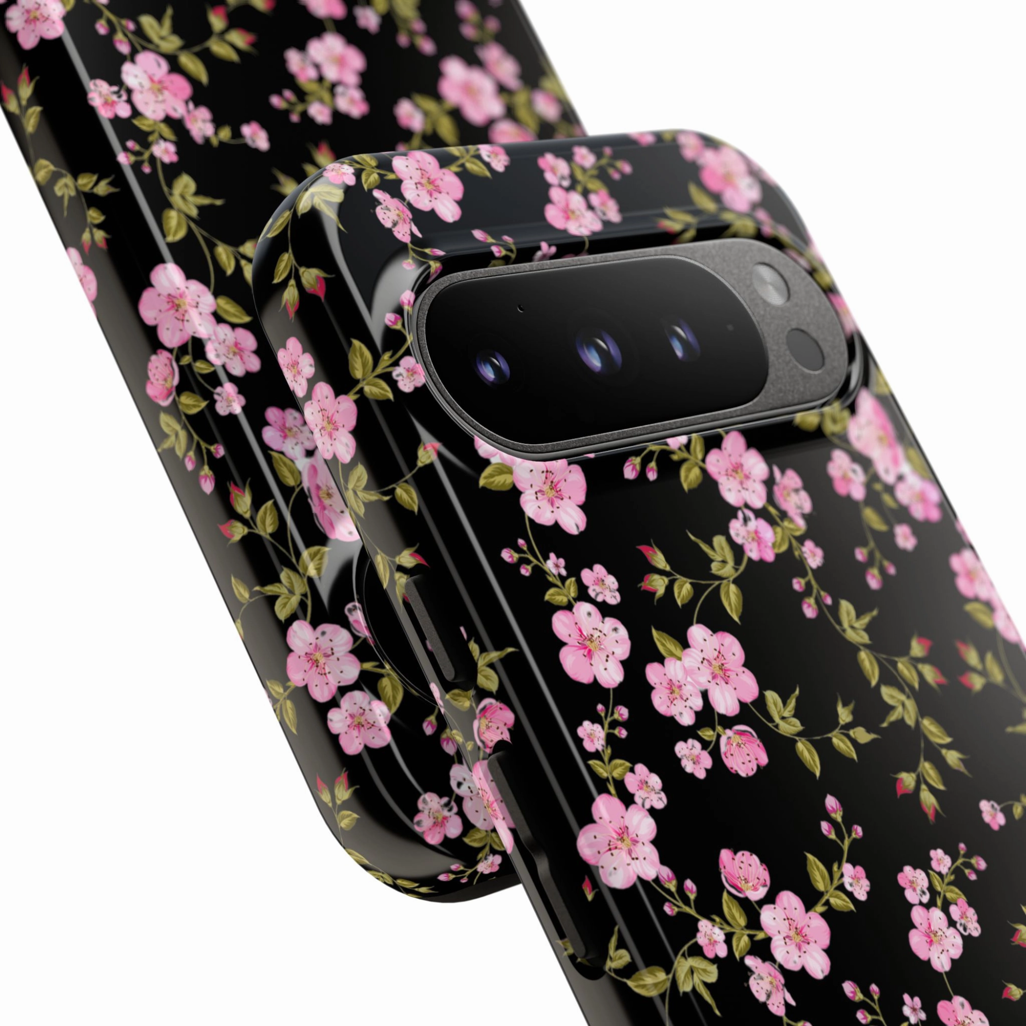 Modern feature Glossy Texture Noir Fleur