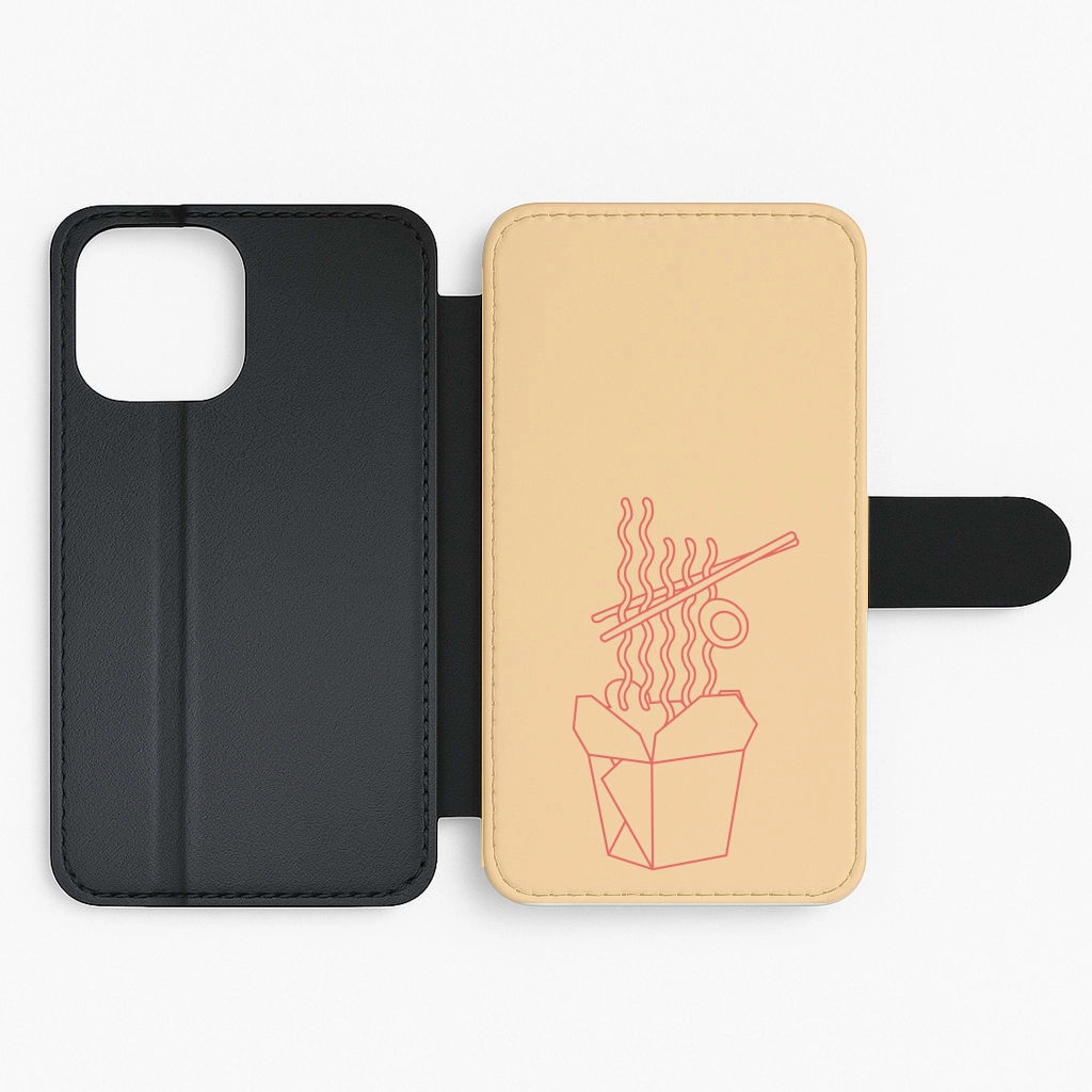 Noodels - Fast Food Patterns Flip / Wallet Phone Case Daily Durability