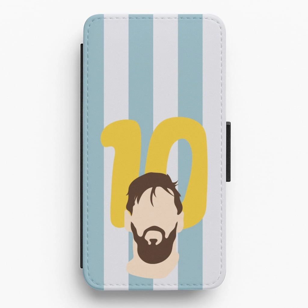 Number 10 - Messi Flip / Wallet Phone Case Textured Finish