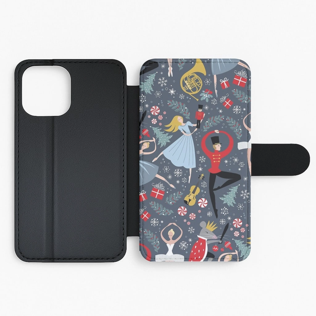 Rugged Frame Design Nutcracker Ballet Pattern - Christmas Flip Wallet Phone Case