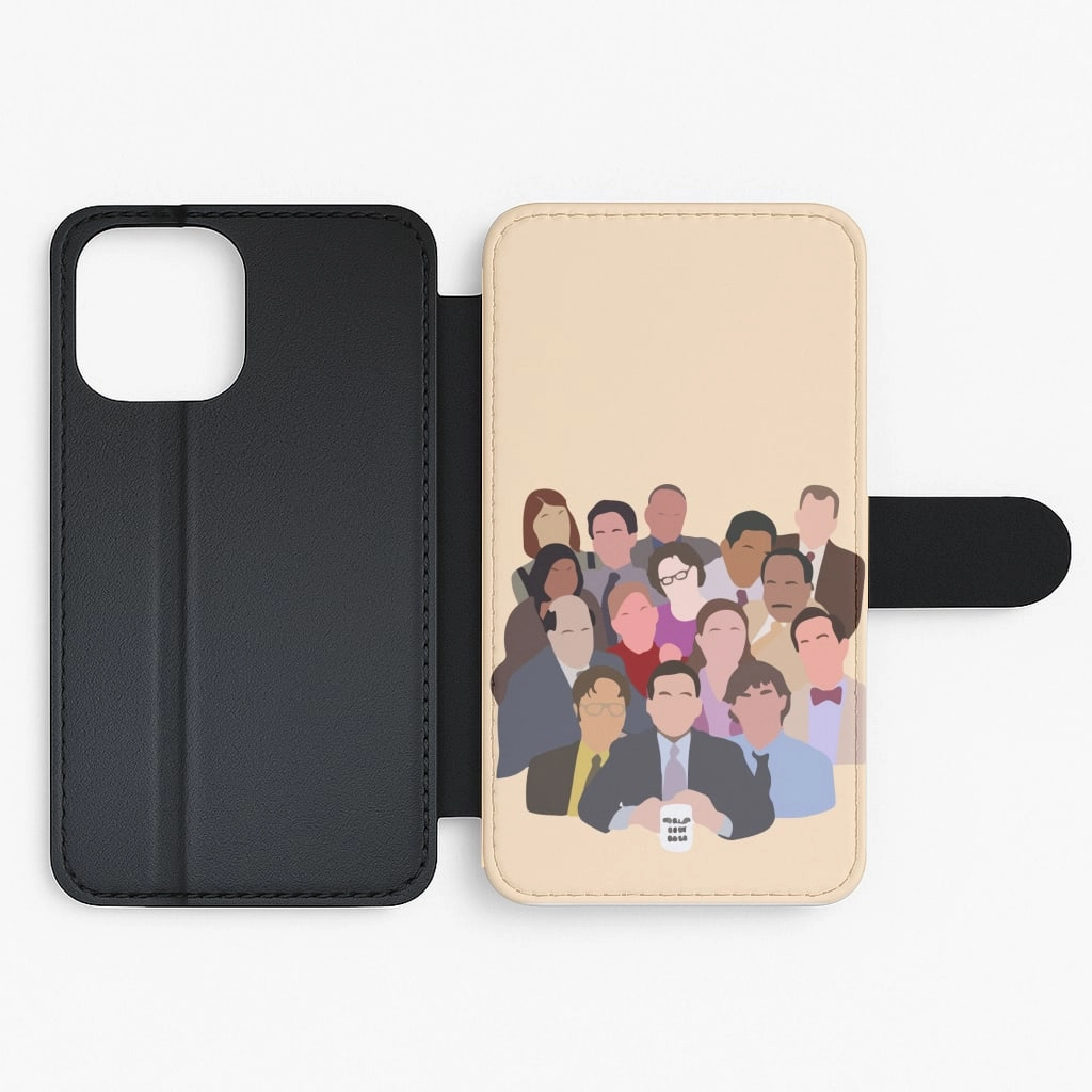 Vibrant Colors Soft Surface Office Characters Flip / Wallet Phone Case