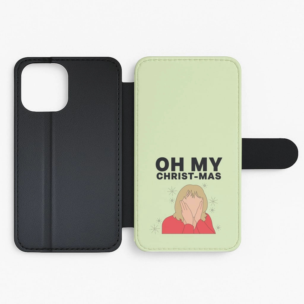 Matte Design Texture Oh My Christ-Mas Flip / Wallet Phone Case