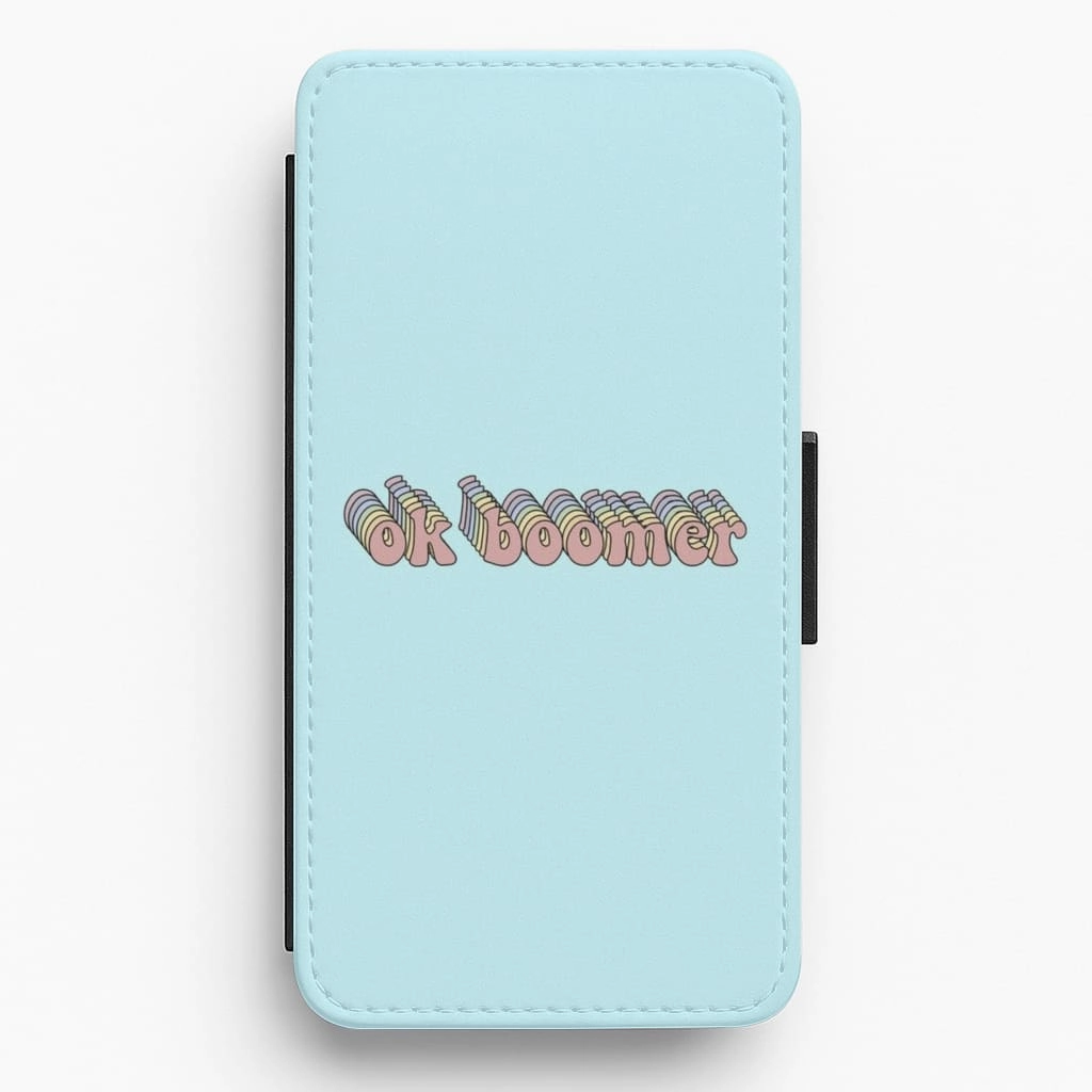Ok Boomer - TikTok Flip / Wallet Phone Case Polished Surface Stylish Grip Texture