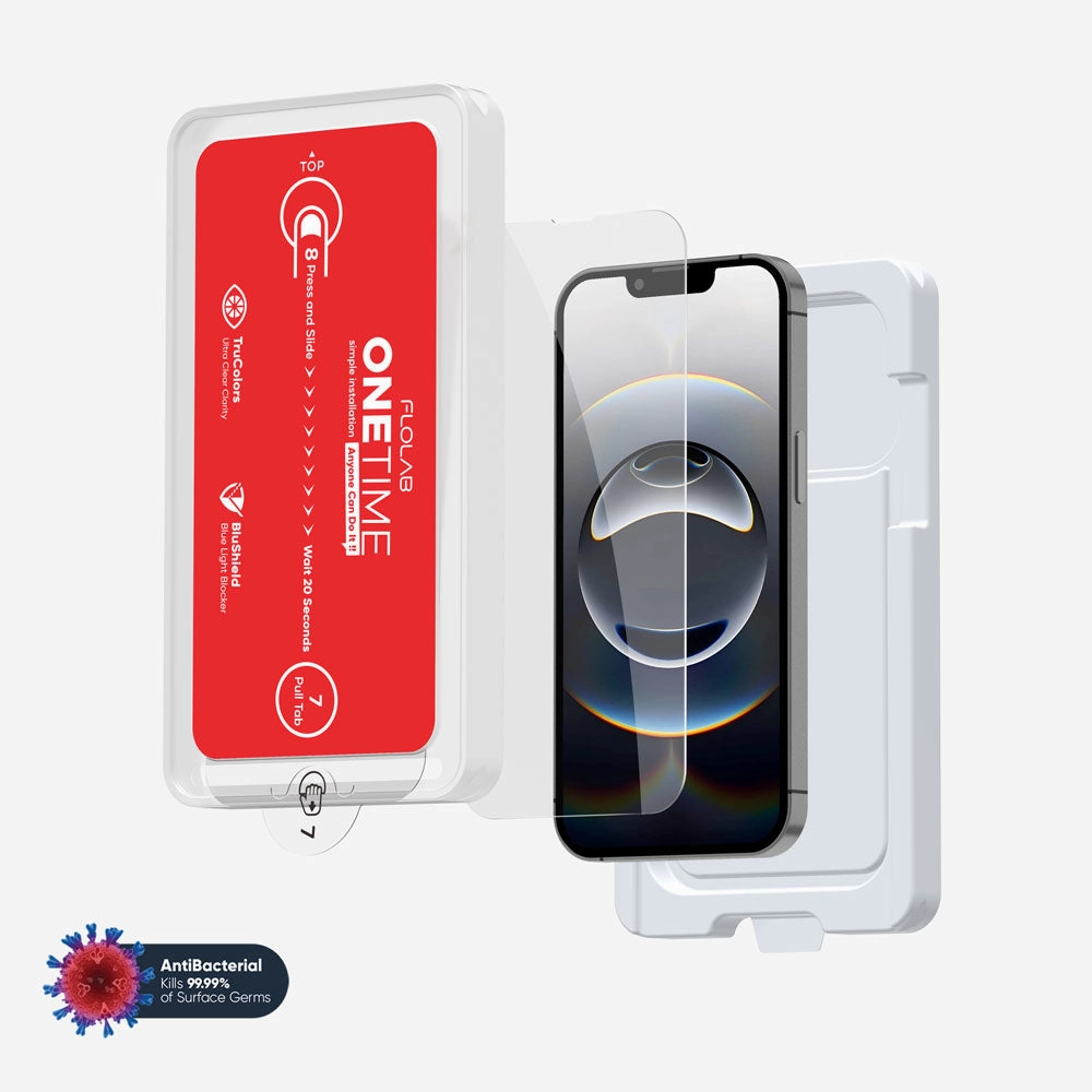 ONETIME NanoArmour for iPhone Anti-Blue Light Screen Protector: Dust-Free Installation, Case Friendly, Crystal Clear, No Blue or Yellow Tint Mobile Device Protection Elite Device Film