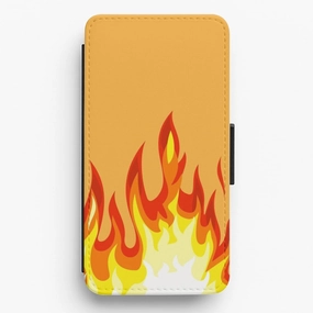 Orange Flame Flip / Wallet Phone Case Colorful option Non Slip Surface
