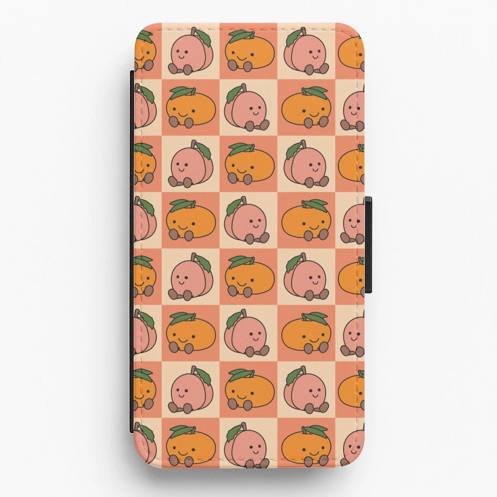 Matte Build Oranges And Peaches - Plushy Flip / Wallet Phone Case