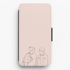 Outline - Heart TV Flip / Wallet Phone Case daily protection Protective barrier