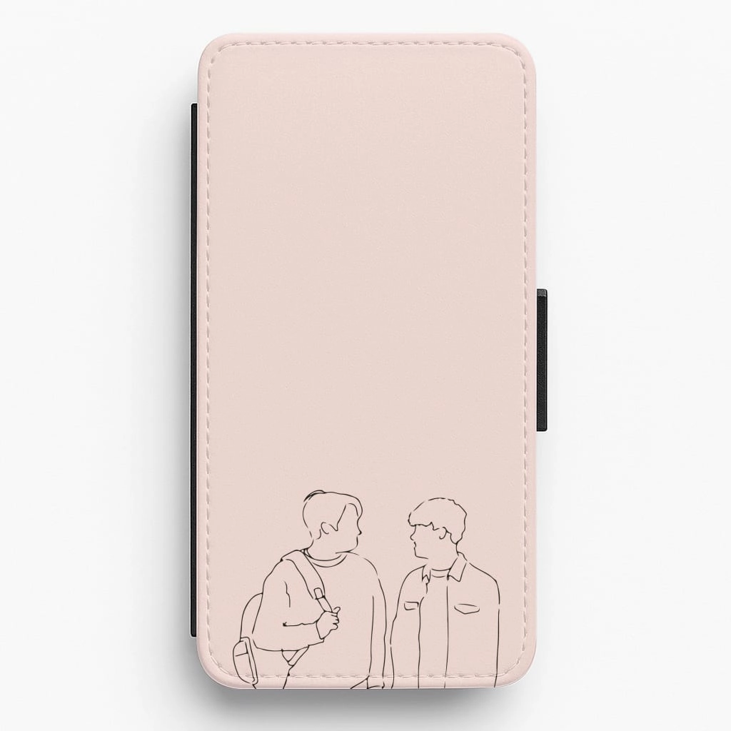 Outline - Heart TV Flip / Wallet Phone Case daily protection Protective barrier