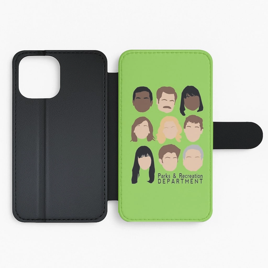 Gloss Surface Layer Parks and Recreation Team Flip Wallet Phone Case