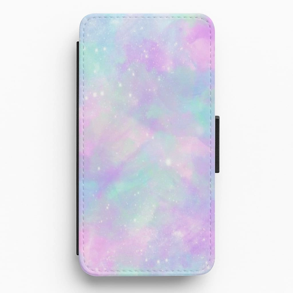 Matte Coating Finish Flexible Grip Form Pastel Galaxy Flip / Wallet Phone Case