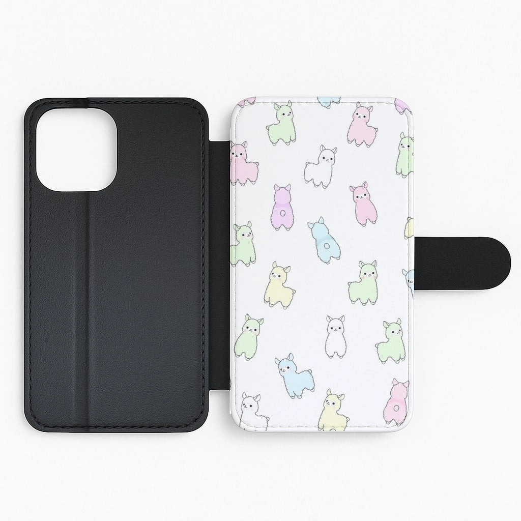 Pastel Pacas Flip Wallet Phone Case Soft Surface Layer Simple Style