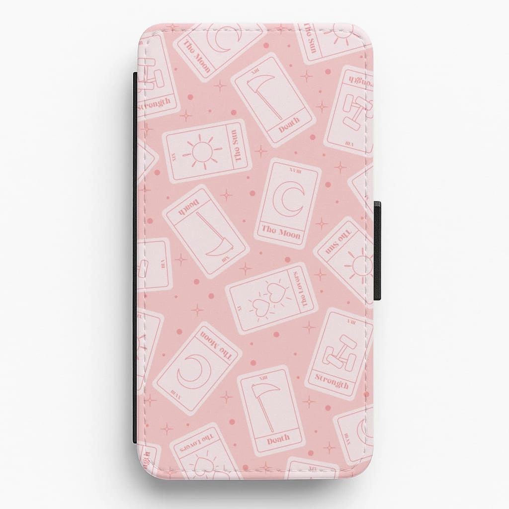Pastel Pink Tarot Cards Pattern Flip / Wallet Phone Case Soft Touch Soft Edging
