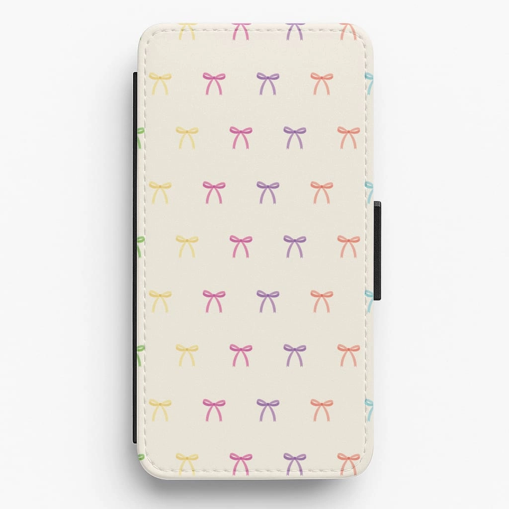 Pastel Ribbons Pattern Flip / Wallet Phone Case Ultra Slim Unique Pattern