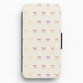 Pastel Ribbons Pattern Flip / Wallet Phone Case Ultra Slim Unique Pattern