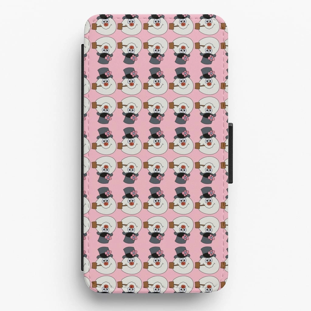 Clean Texture Pattern - Snowman Flip / Wallet Phone Case