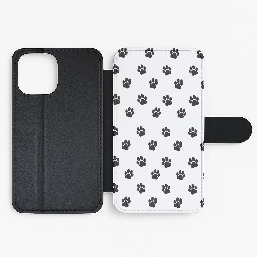 Gloss Finish Design Comfort Finish Paw pattern - Dog Patterns Flip / Wallet Phone Case