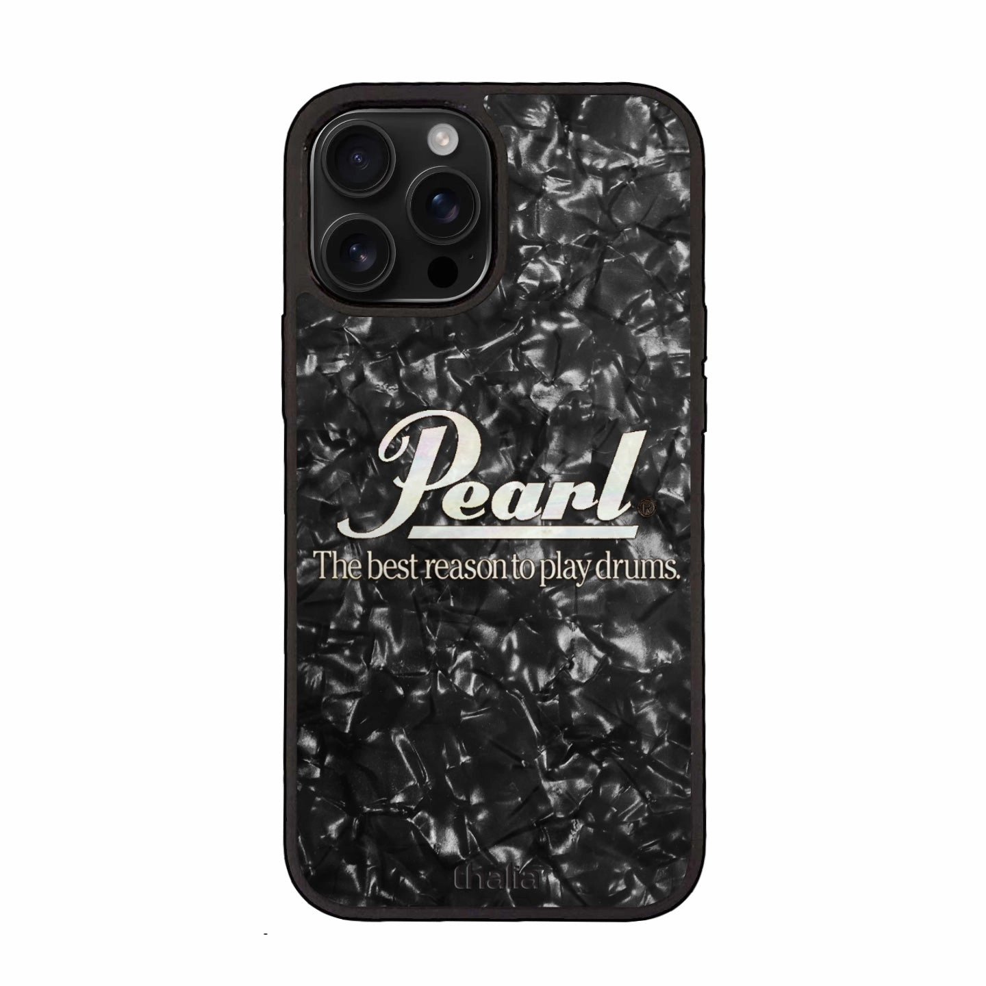 Pearl Black with Horizontal Pearl Logo | iPhone Case Tactile Feel