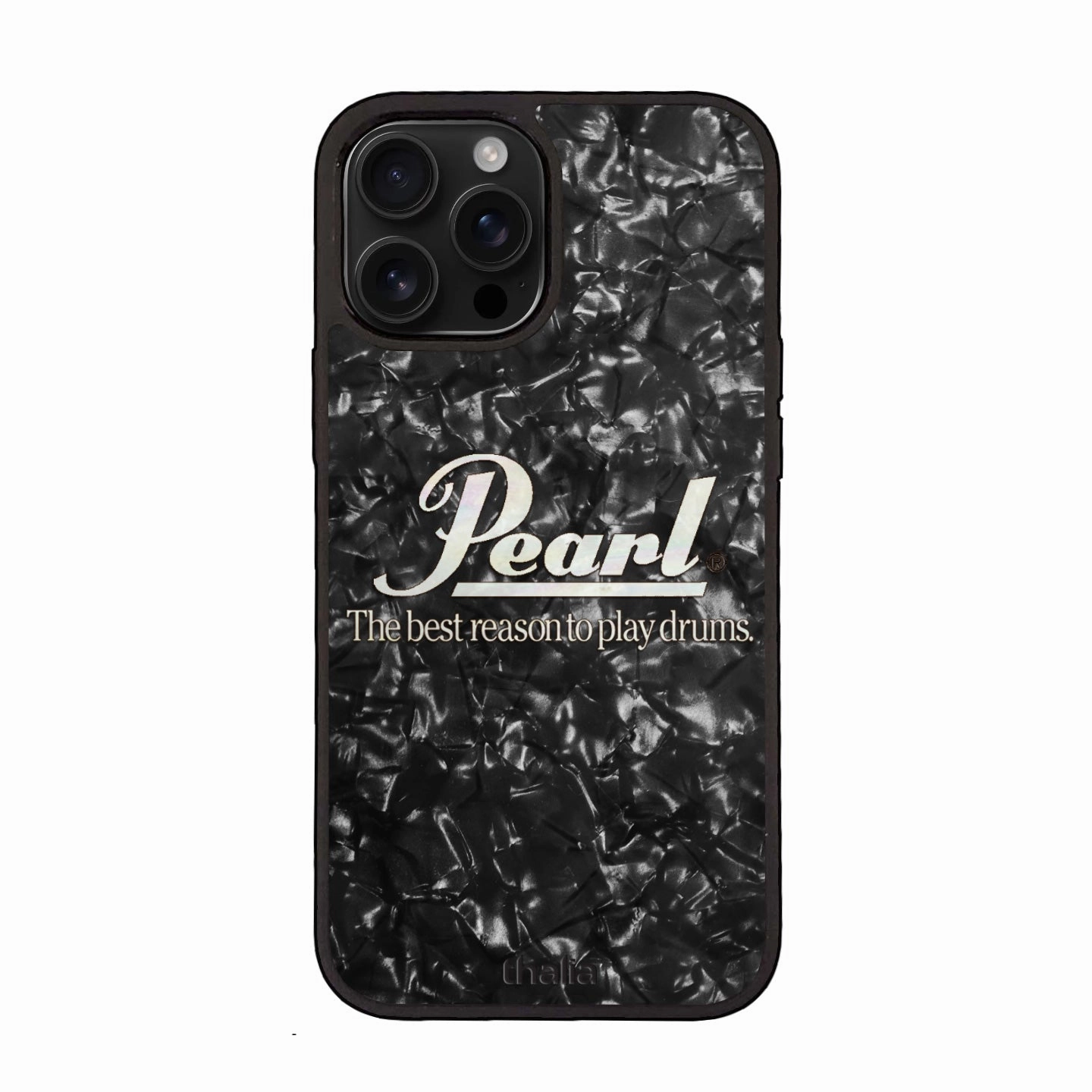 Pearl Black with Horizontal Pearl Logo | iPhone Case Unique Artwork Hybrid Pattern