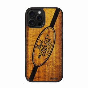 Glossy surface Pearl Hawaiian Koa with Music City Customs | iPhone Case