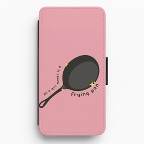 Shock Resistant Hybrid Edge All A Girl Needs Is A Frying Pan Flip / Wallet Phone Case