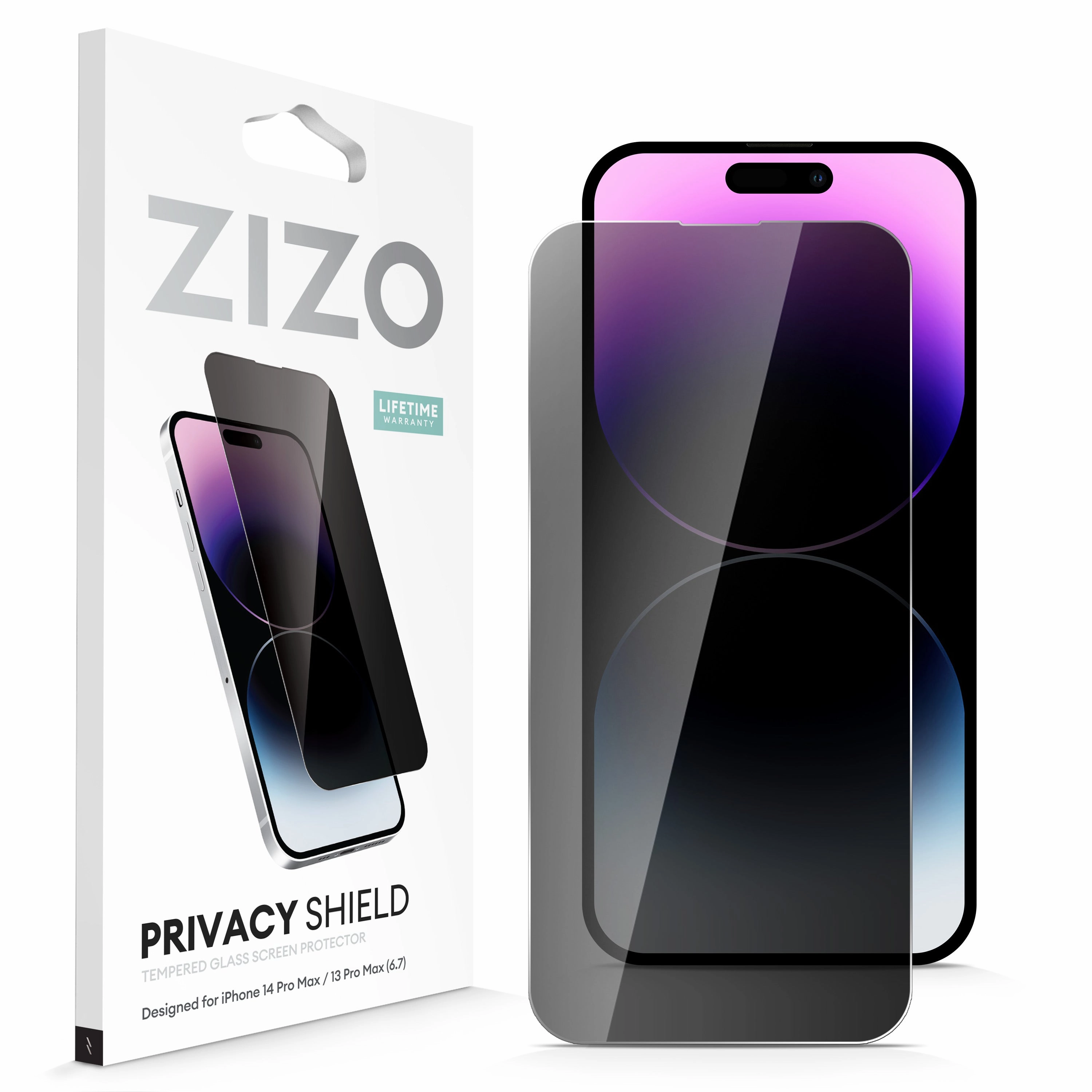 ZIZO PRIVACY Tempered Glass Screen Protector for iPhone 14 Pro Max - Privacy Slim Profiled Practical Accessory