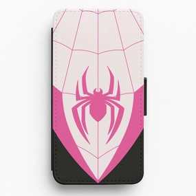 Classic Texture Pink And Black Spider Costume Flip / Wallet Phone Case