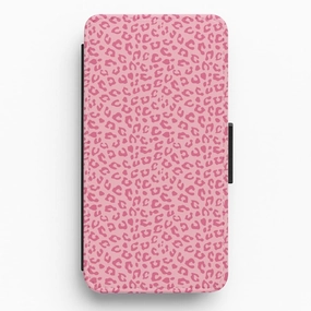 Pink Cheetah - Animal Patterns Flip / Wallet Phone Case Premium Texture