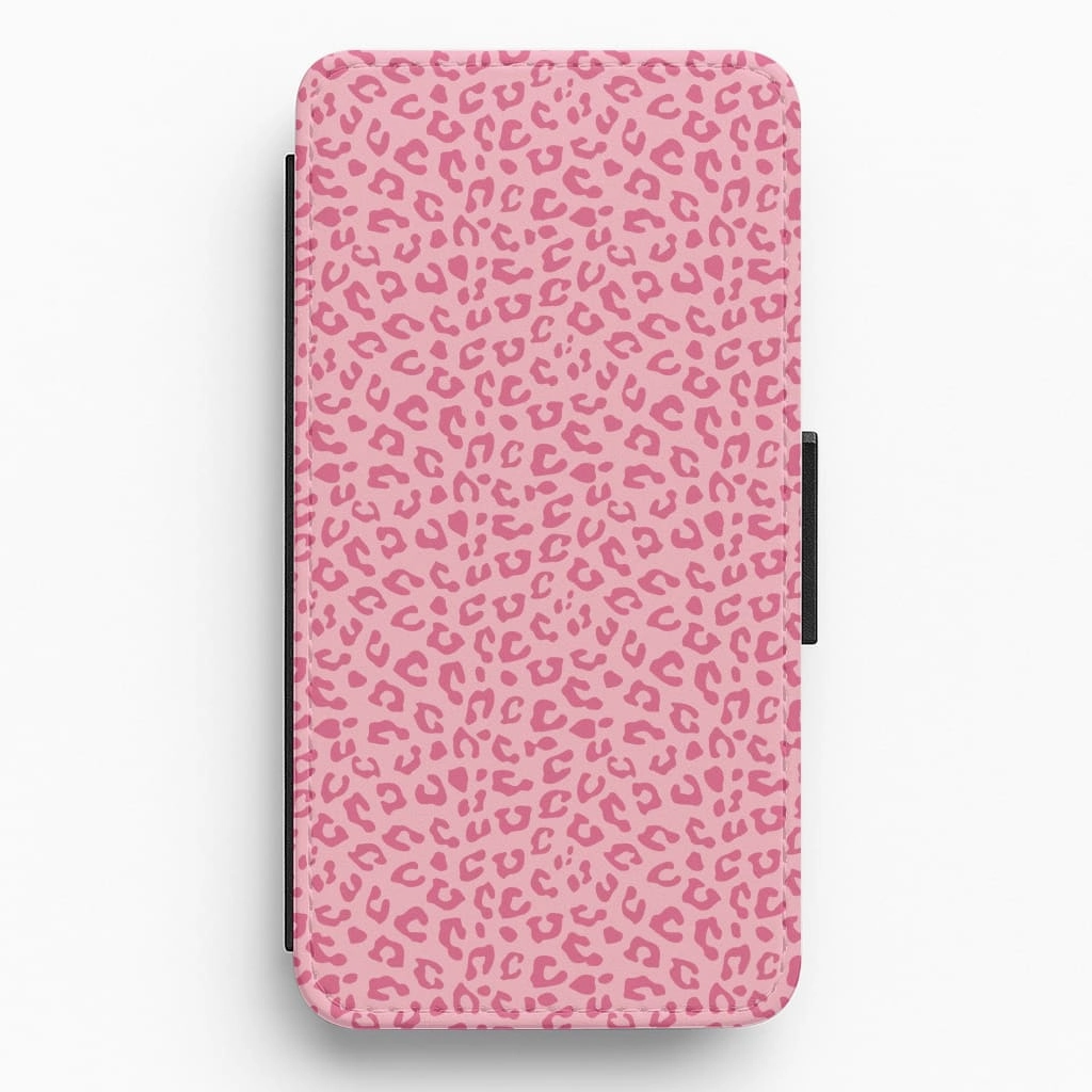 Pink Cheetah - Animal Patterns Flip / Wallet Phone Case Premium Texture