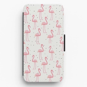 Pink Flamingo Pattern Flip / Wallet Phone Case Urban Design Color Gradient