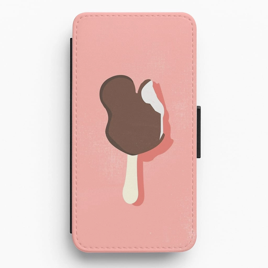 Protective Material Pink Mouse Ice Cream Flip / Wallet Phone Case