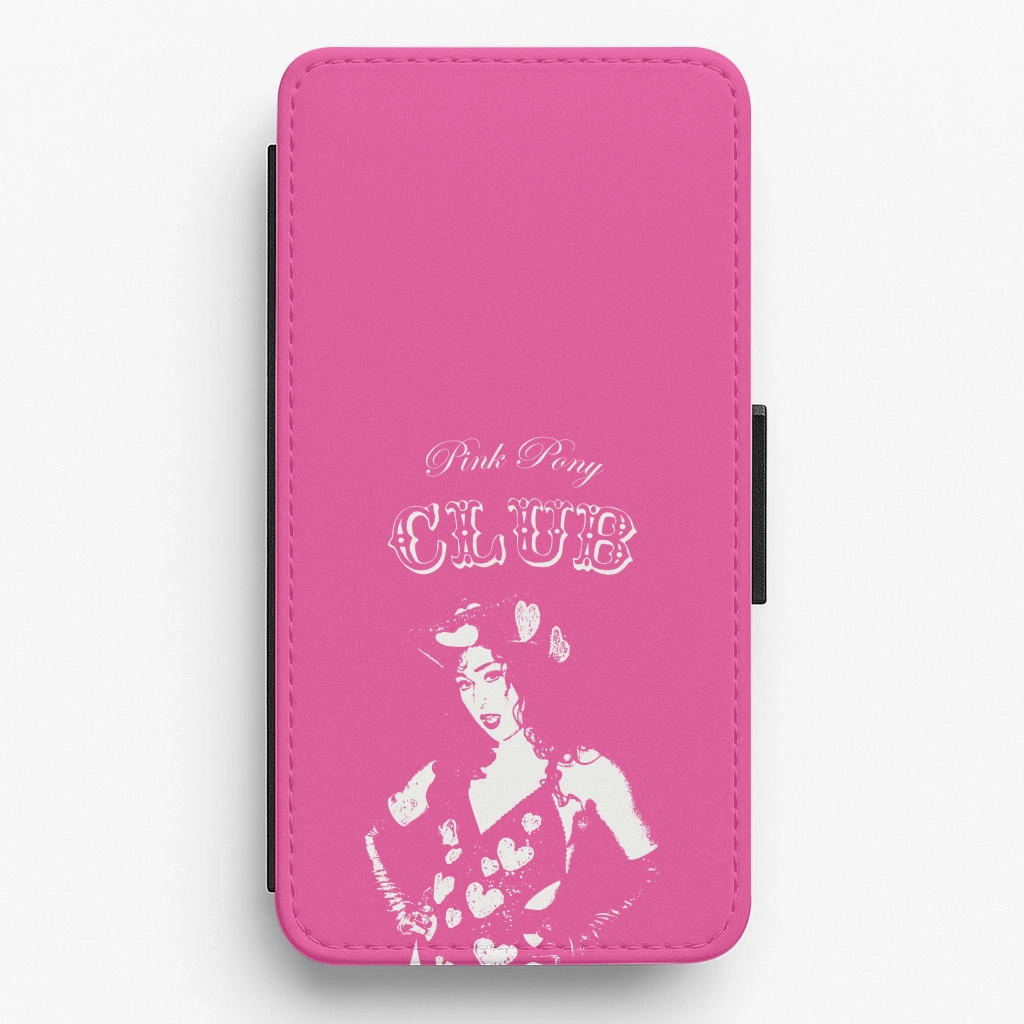 Rugged Detail Layer Matte Pattern Layer Pink Pony Club 2 Flip / Wallet Phone Case