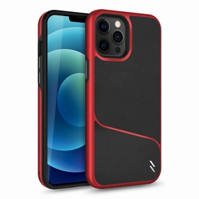 Color Finish Protective Design Texture ZIZO DIVISION Series iPhone 12 / iPhone 12 Pro Case - Black & Red