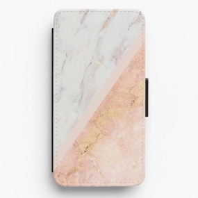 Marble and Rose Gold Flip / Wallet Phone Case Modern Minimalism Durable Texture Finish
