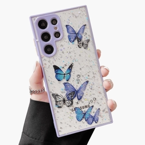 Purple Glitter Butterfly Eco Friendly Ergonomic grip
