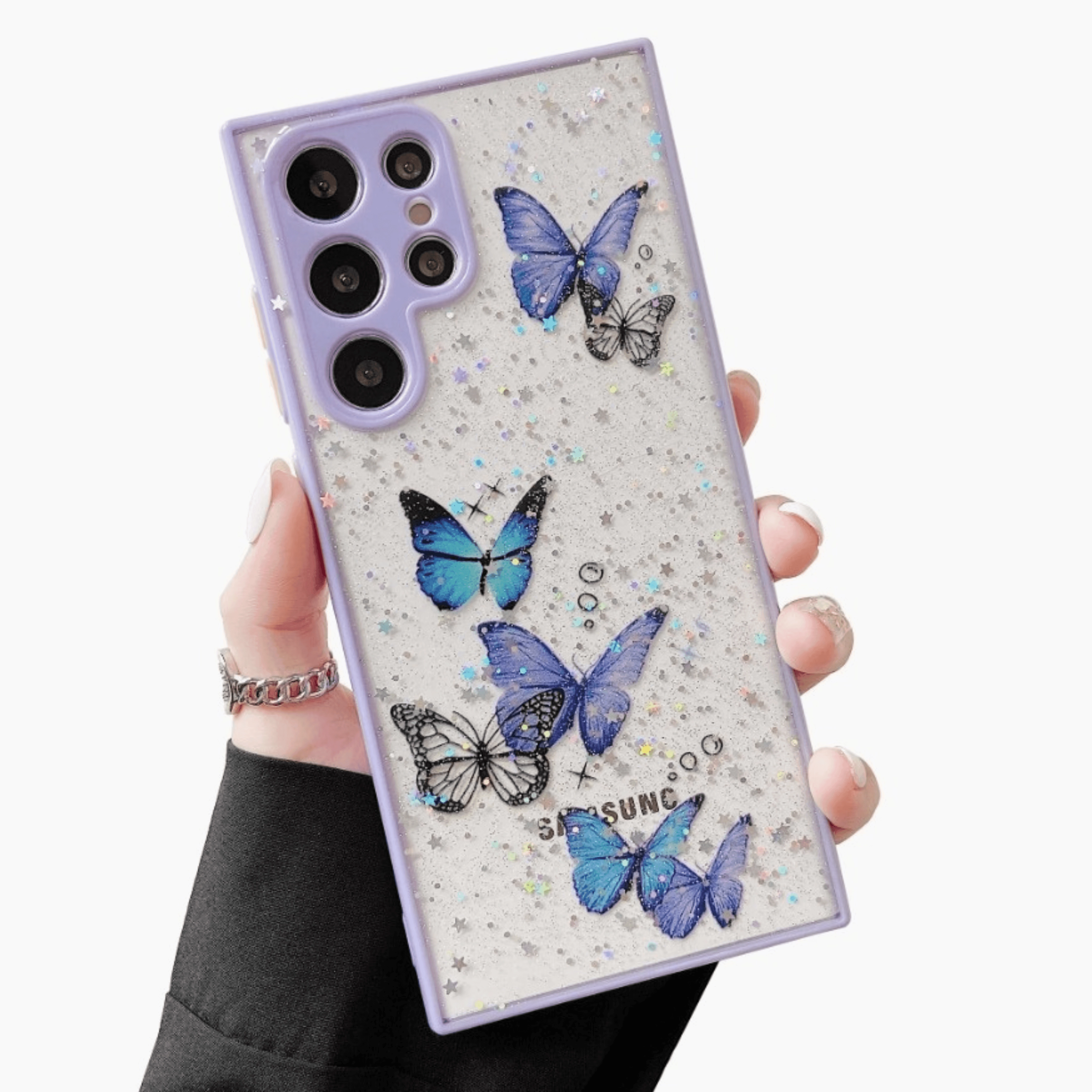 Purple Glitter Butterfly Eco Friendly Ergonomic grip