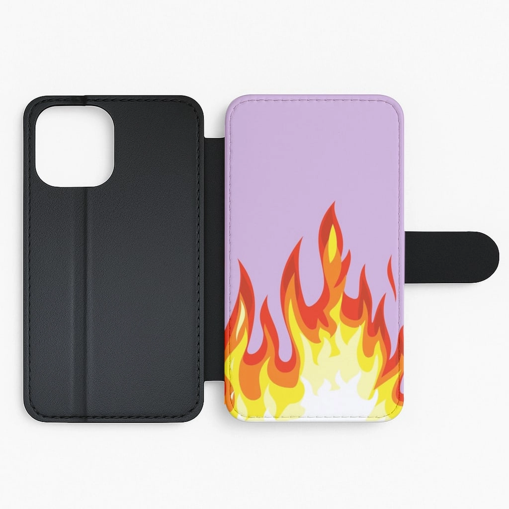 Purple Flame Flip / Wallet Phone Case Premium Build