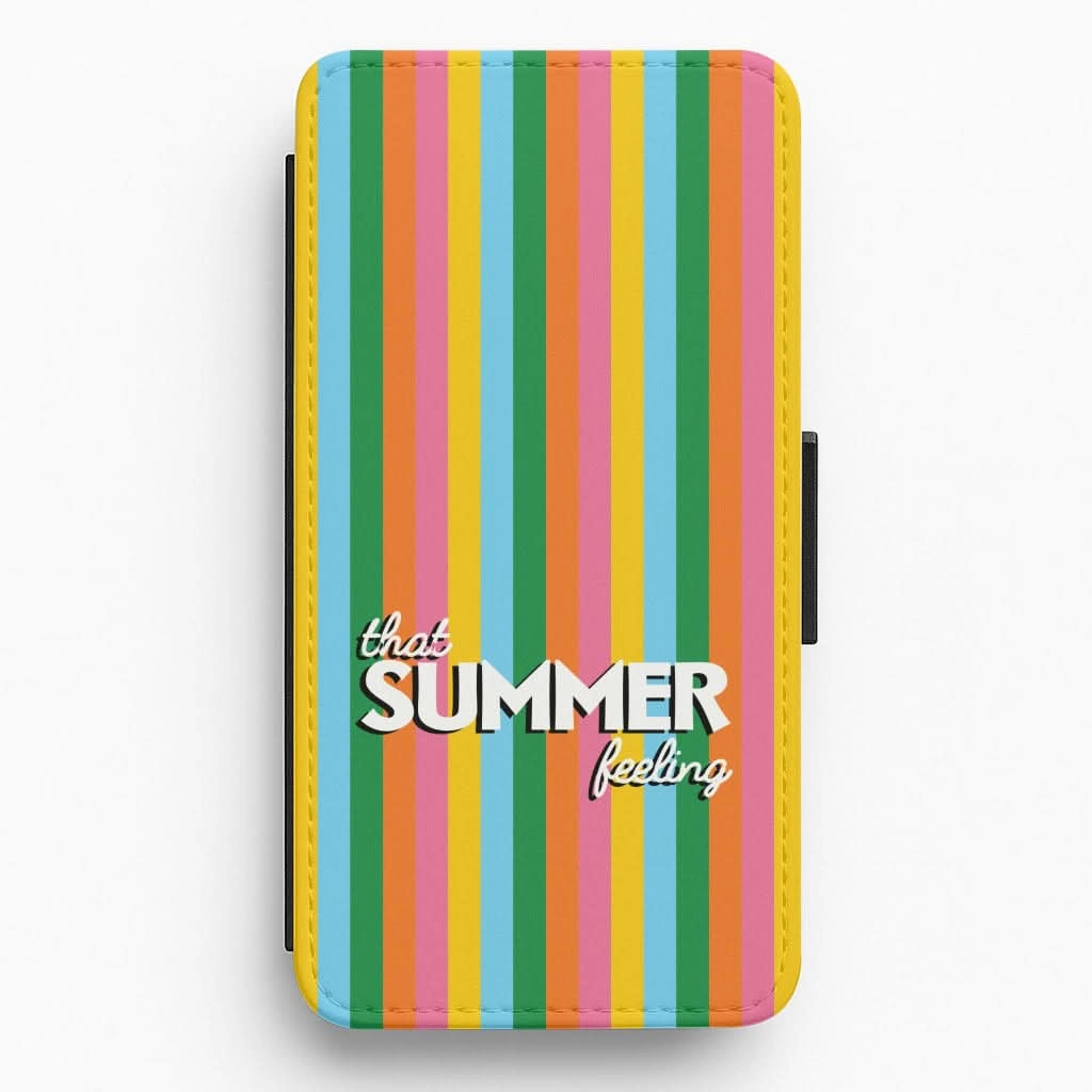 Polished Texture Finish That Summer Feeling Stripes Flip / Wallet Phone Case