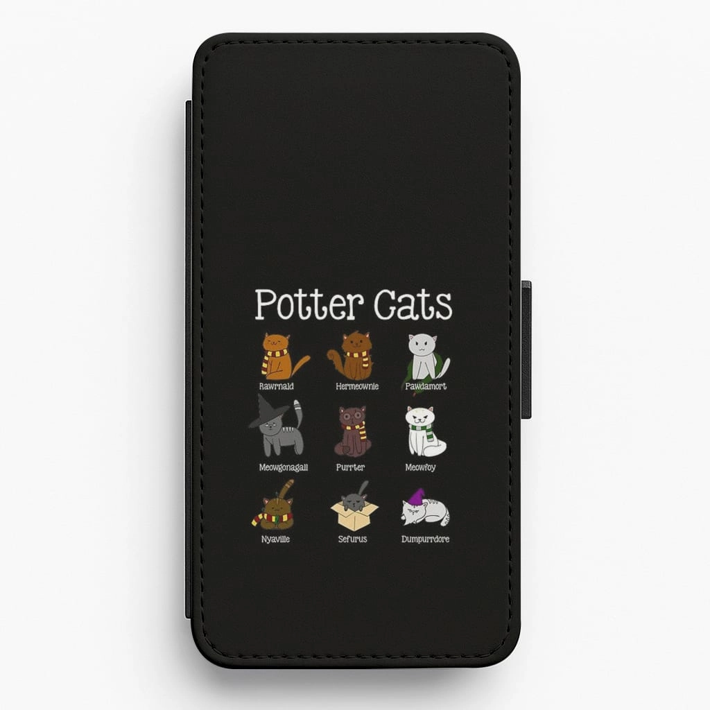 Stylish Finish Vibrant pattern Harry Pawter Cats Flip Wallet Phone Case